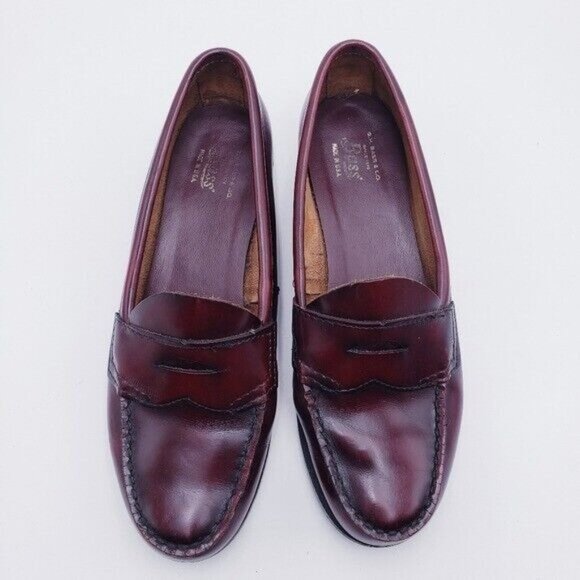 G.H. Bass Weejuns Oxblood Leather Slip On Penny Loafer Women's Size 7.5 - Picture 6 of 10